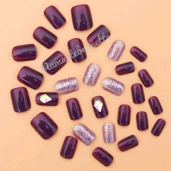 3D Rhinestone & Glitter Press On Nails - Picture 7 of 16